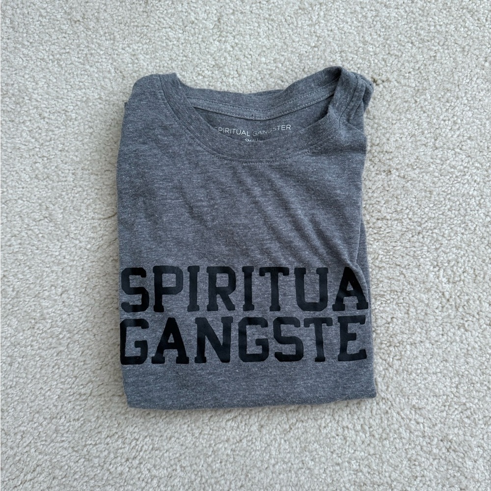 Spiritual Gangster Charcoal Tee with Black Print